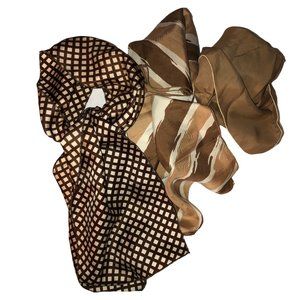 Vintage Safari Style BUNDLE of 3 earthy tone khaki print scarves Japan